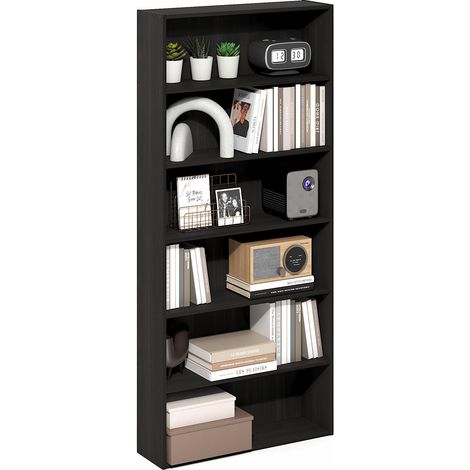 Étagère, Bibliothèque À 6 Niveaux avec Étagère Ouverte, Étagère De Rangement Cubique, 7 X 24 X 53 Cm, pour Salon, Chambre, Bureau, Couleur Expresso (1/5)
