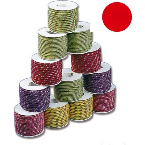 Treccia in poliestere colorato 1 bobinetta trecciata 16 fusi 20 mt rossa nautica
