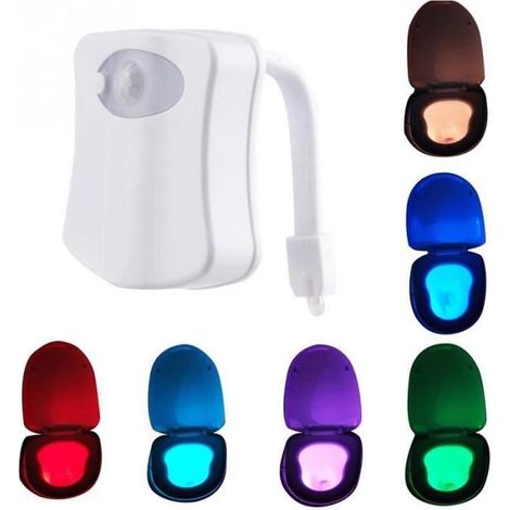 ampoule intelligent de cuvette 8 couleurs changeantes Body Motion Dection capteur automatique de lumière LED Toilet Bowl Couvercle (1/4)