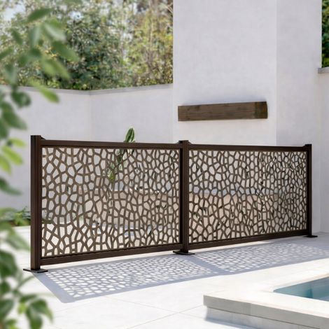 NORTENE Panneau décoratif extérieur couleur taupe 1 x 2 m - polypropylène 100 % recyclé (1/4)