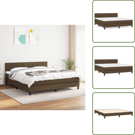 Boxspringbett mit Matratze Dunkelbraun 160x200 cm Stoff - Boxspringbett - Doppelbett - Bettsofa - Schlafsystem - Lattenrost (1/5)