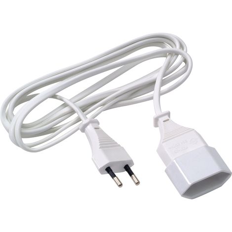 Rallonge 2x0.75 Pvc 2,5m Blanche