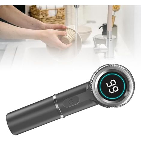 Spazzola elettrica rotante per la pulizia, portatile, ricaricabile, per cucina e bagno (grigia) (1/5)