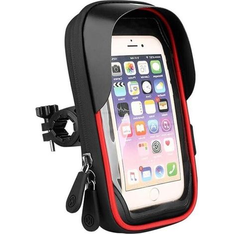 Support de téléphone pour vélo - Compatible écran tactile - Compatible avec les téléphones de 4,5 à 6,4 pouces - Style guidon (1/5)