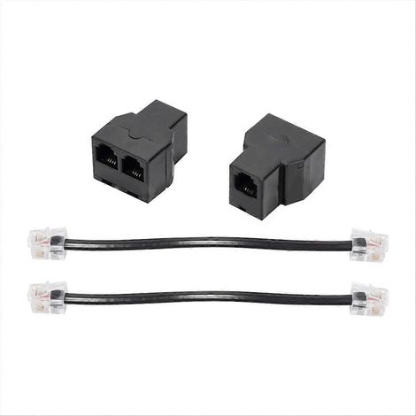 2 répartiteurs de câble téléphonique RJ11, câble de 15 cm, 6P4C, adaptateur répartiteur à 2 ports (1/5)