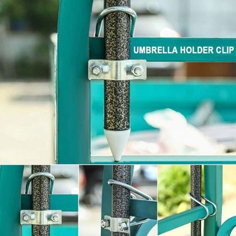 Support de parasol de balcon - - 5 pièces - Métal galvanisé - Conception en forme de U - Fixation sans perçage (1/4)