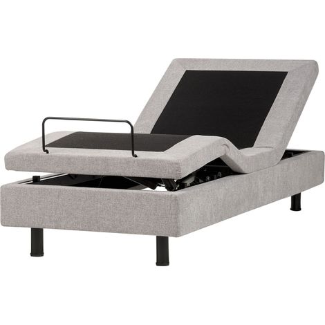 Adjustable Bed without Headboard Fabric DUKE II 80 x 200 cm (EU Small Single) Light Grey (1/5)