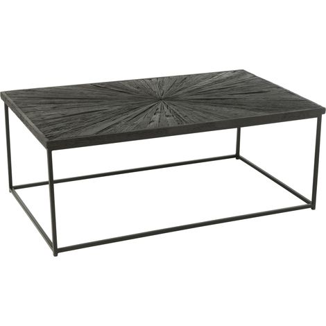 Table basse shanil en bois et fer Noir 120x70 cm (1/5)