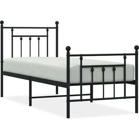 Maison Exclusive - Giroletto con Testiera e Pediera Metallo Nero 75x190 cm (1/5)