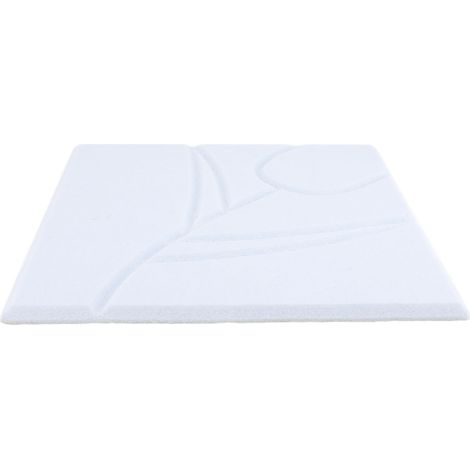 Panneaux muraux insonorisants pour chambre à coucher, 12 pièces, panneau acoustique décoratif haute densité auto-adhésif en Fiber de Polyester blanc (1/2)
