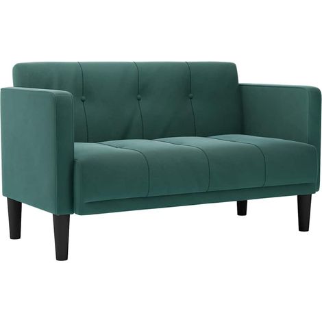 vidaXL Divano Divanetto Verde Scuro 111 cm in Velluto (1/5)