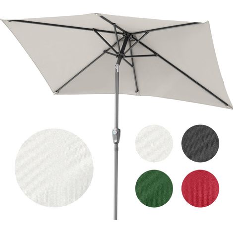 SWANEW Parasol rectangulaire UV jusqu'à UV30+, Inclinable 2.1x1.4m, avec support, Beige (1/5)