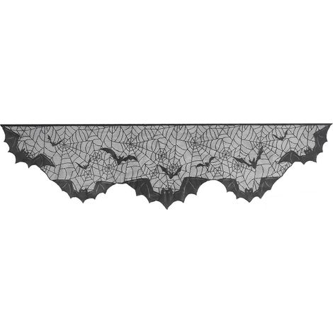 Nappe effrayante, décoration de table pour une fête d'Halloween, couvre-cheminée à motif toile d'araignée pour festivités en intérieur, style 3 (1/5)