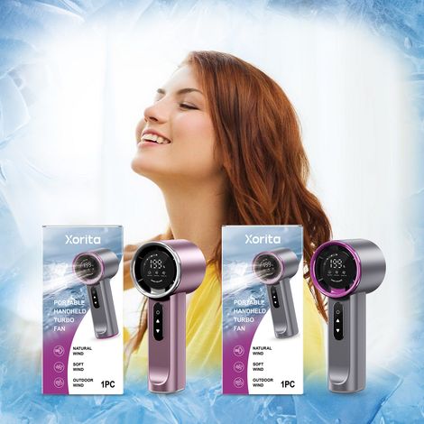 Multi-speed handheld fan (grayish purple), three wind speeds, fast charging, long battery life, quiet and portable -- grayish purple 1pc -- BIEMMEDUE (1/5)