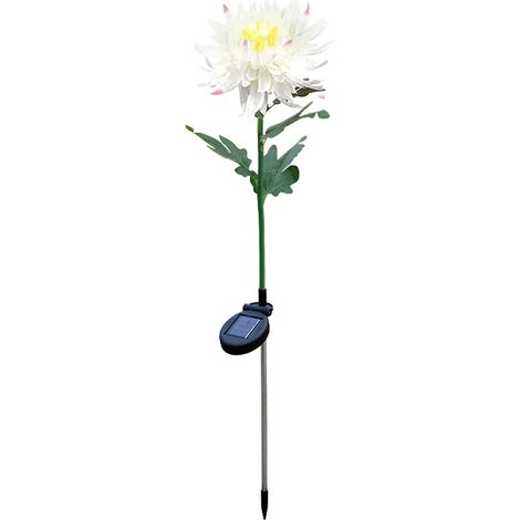 1 lampe solaire d'extérieur à piquer, forme de chrysanthème, 0,06 W, étanche, pour jardin et terrasse (1/5)