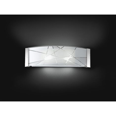 Applique Murale Moderne En Verre Blanc 2Xe27 60W, Design Élégant Et Raffiné Pour Éclairage Intérieur, Dimensions L.51 X H.16 Cm - Marque Perenz (1/2)