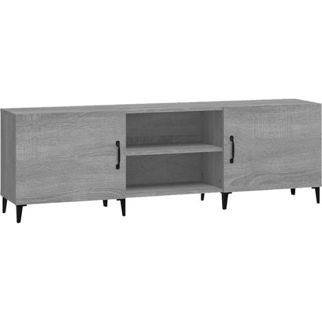 Meuble TV avec Rangement pour Salon en Bois d'Ingénierie Sonoma Gris 150 x 30 x 50 cm (1/5)