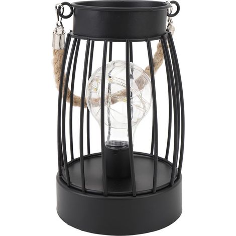 Lanterne de Table Vintage Lumière Douce Métal Portable à Batterie – Décoratif pour Salon Jardin Campagne (1 Lanterne) (1/5)
