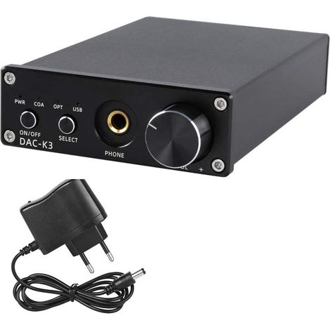 DAC Audio Decoder - 24 Bit 192 kHz - USB Optical Coaxial Input - RCA and 6 35 mm Headphone Output - 12 V - 9 8 x 14 9 cm (1/5)