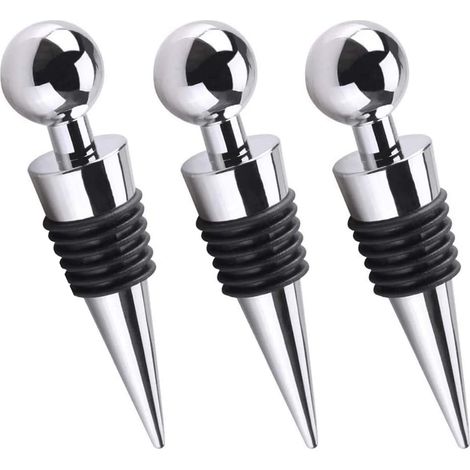 Bouchon Vin,3PCS Bouchons de Bouteille,Bouchon de Bouteille Réutilisable pour scellant d'économiseur de bière Champagne vin Rouge