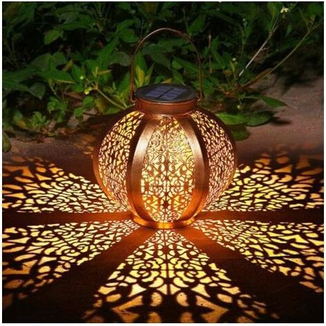 Bougeoir et lanterne Jardin Décoration Extérieur Étanche Luminaire Solaire Patio Décoratif Métal Lampe de Patio pour Pelouse Patio Fête Décorations (1/4)