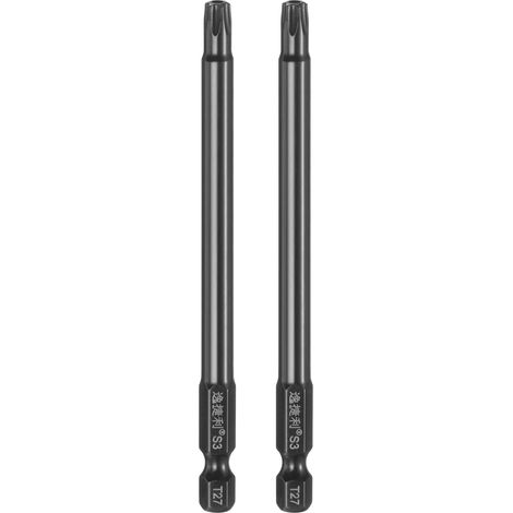 2Pcs T27 Embout Tournevis Sécurité Torx Tige Hexagonale 1/4" (1/5)