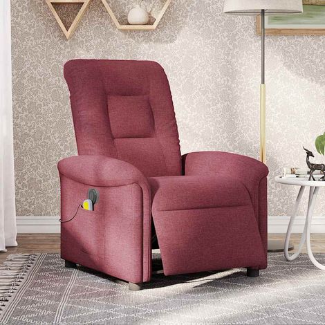 Maison Exclusive - Sillón de masaje reclinable eléctrico tela roj