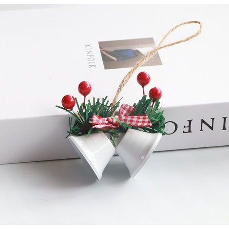 Colgante de campana para árbol de Navidad, ventana o puerta, campana de fiesta, colgante de campana para árbol de Navidad (rojo) (1/5)