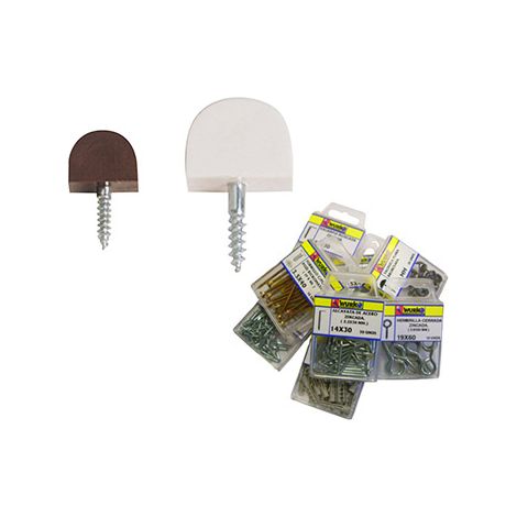 WURKO soportes vitrina pequeños marrones 2530 blister 6 , Soportes portaestante pequeños, modelo 2530Color marrónCon rosca para maderaBlister