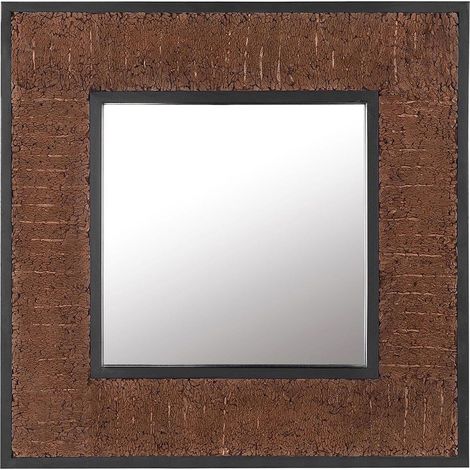 Specchio da parete ø 60 cm legno marrone BOISE