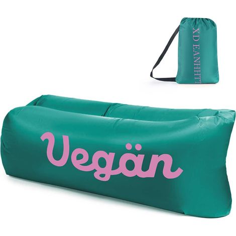Canapé gonflable en tissu oxford 210D, livré avec sac de rangement, canapé à air pliable pour le camping vert foncé (1/5)