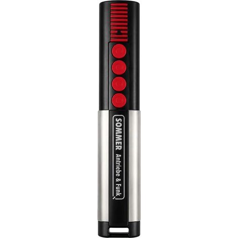 Telecommande Sommer 4020 Classic - Emetteur Portail et Porte de Garage - 4 Canaux, Frequence 868,8 MHz, Noir/Rouge - Compatible Sommer Somloq Rollingcode