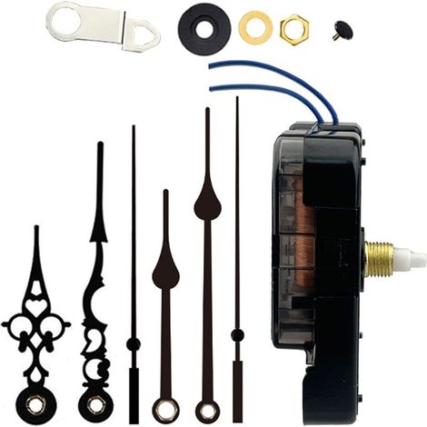 Mécanisme d'horloge en métal alimenté par piles Pièce de réparation pour mur avec 3 ensembles de réparation d'horloge manuelle (1/5)