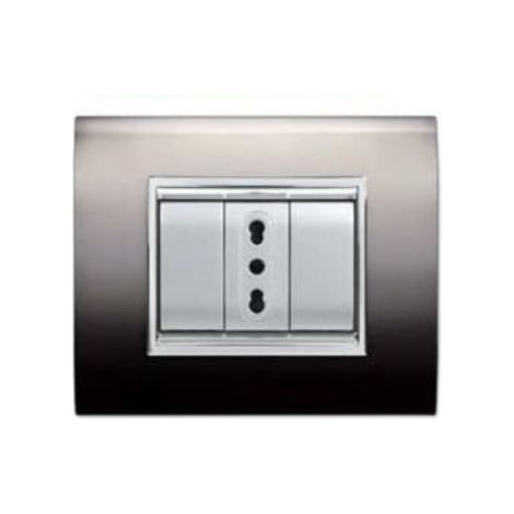 Placca Newprestige 4 Mod. Metal Black Satinato (Elettrocanali Cod. Ecl3084Mbs)