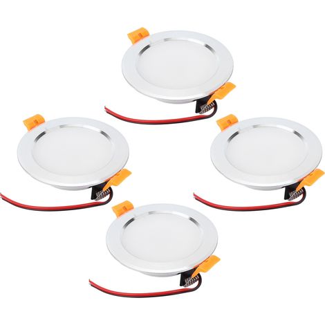 Set mit 4 runden LED-Deckenleuchten, 12V DC, 3W, weiß, Zubehör für Wohnmobile und Yachten. (1/5)