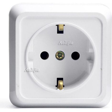 Geerdete Wandsteckdose – Kindersichere Wandsteckdose 250 V AC 16 A IP44 2-polig – Verriegelbare Innensteckdose – Geerdete Steckdose – Steckdose – Crezuo