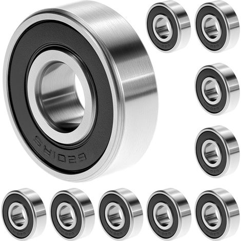 10pcs Ball Bearings 6201-2RS Miniature Deep Groove Ball Bearings Double Shielded Steel Bearing (1/5)