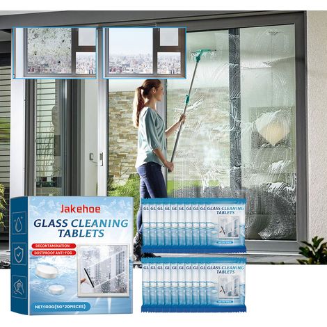 Glass cleaning sheets for car rearview mirrors, sunroofs, and bathroom glass removes water stains, limescale, and dirt from mirrors -- 100G (5G20 pieces) -- BIEMMEDUE