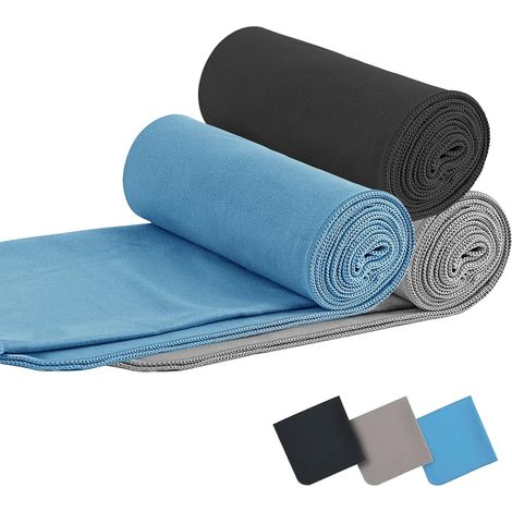 Serviette Microfibre Compactes,3 PCS Séchage Rapide Serviette de Sport Serviette de Bain de Voyage,Idéal pour Le Sport, Le Plein Air, la Plage, Le Camping et Le Sauna