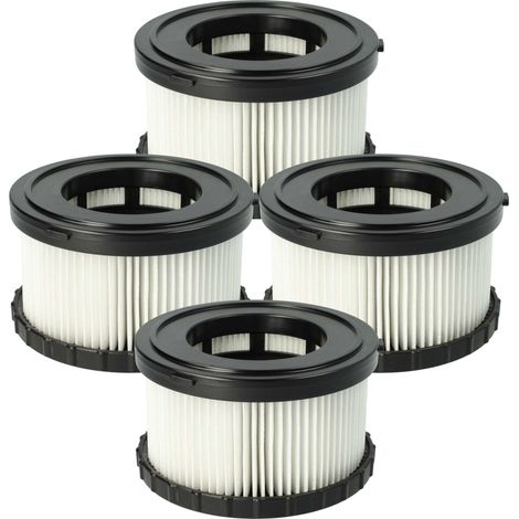 vhbw 4x Staubsaugerfilter kompatibel mit Dewalt DCV517N-XJ 18V, DCV517N 18V, DC 515 18V, DCV 517 N 18V Staubsauger - HEPA-Filter Schwarz Weiß