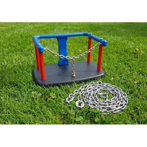 Balançoire à nacelle avec chaîne, siège enfant + chaîne, acier inoxydable, 2 m (1/4)