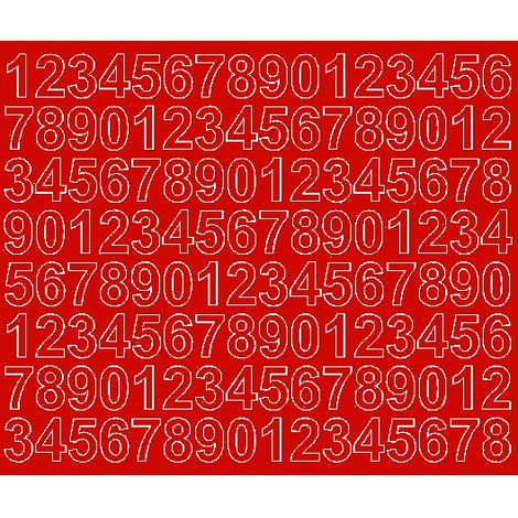Adesivi numerici autoadesivi da 2 cm, rosso opaco (1/2)
