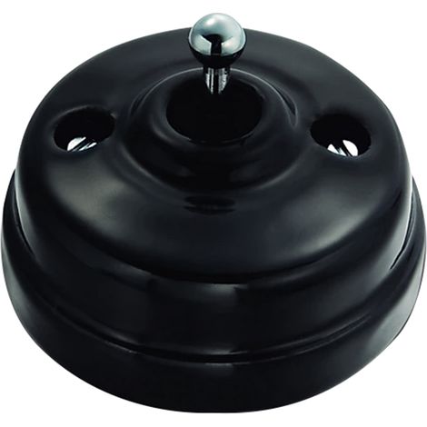 FONTINI Va & Vient Porcelaine noire Manette et vis chrome brillant DIMBLER (1/2)