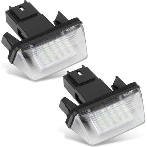 Lot de 2 feux de plaque d'immatriculation 18 LED gauche et droite pour C3 2002-2009 / BERLINGO / 306 307 406 5008