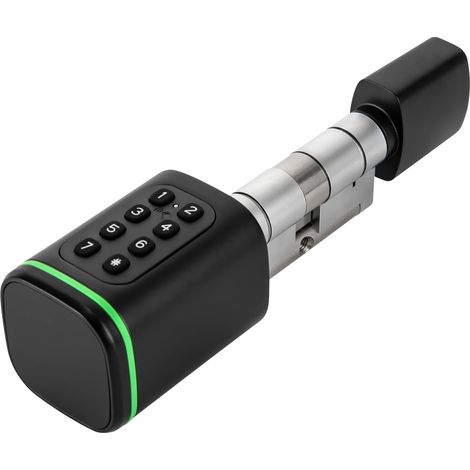 Cerradura Electrónica con Código Digital, Cerradura Negra, Cerradura Estándar Europea, Llave Manual, Tarjeta Inteligente, Contraseña, Aplicación Móvil