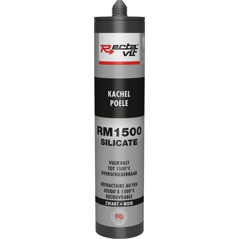 RM 1500 poêle silicate - Mastic de jointoiement - Rectavit - Cartouche de 310 ml Noir