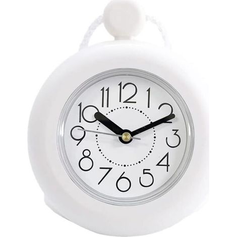 Lntyq Horloge de Douche,Horloge de Salle de Bain étanche,Mini Horloge de Salle de Bain,Serviette à Suspendre,Horloge Murale et Horloge de Bureau Double Fonction,Horloge Murale de Cuisine