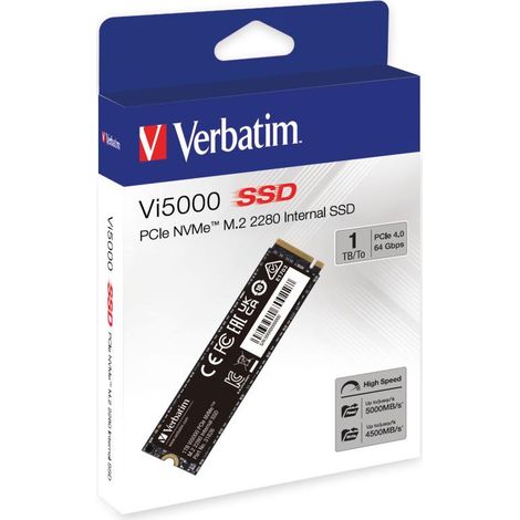 Unidad de estado sólido Verbatim Vi5000 1 TB M.2 PCI Express 4.0 NVMe 3D NAND (1/4)