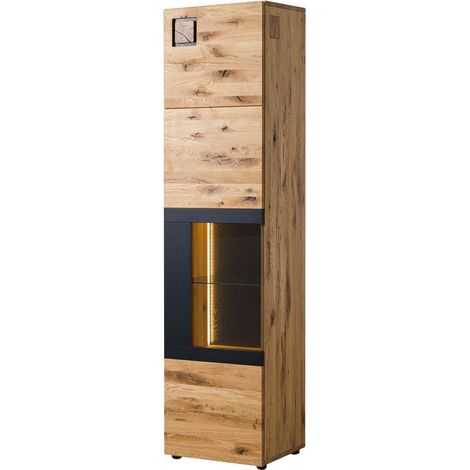 Vitrine Wildeiche 50x43,5x204 natur geölt/lackiert KITZBÜHEL 103