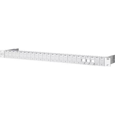Metz Connect Keystone 19 Zoll Modulträger 1HE 24 Port lichtgrau unbestückt, geschirmt 130920-00KE (1/2)